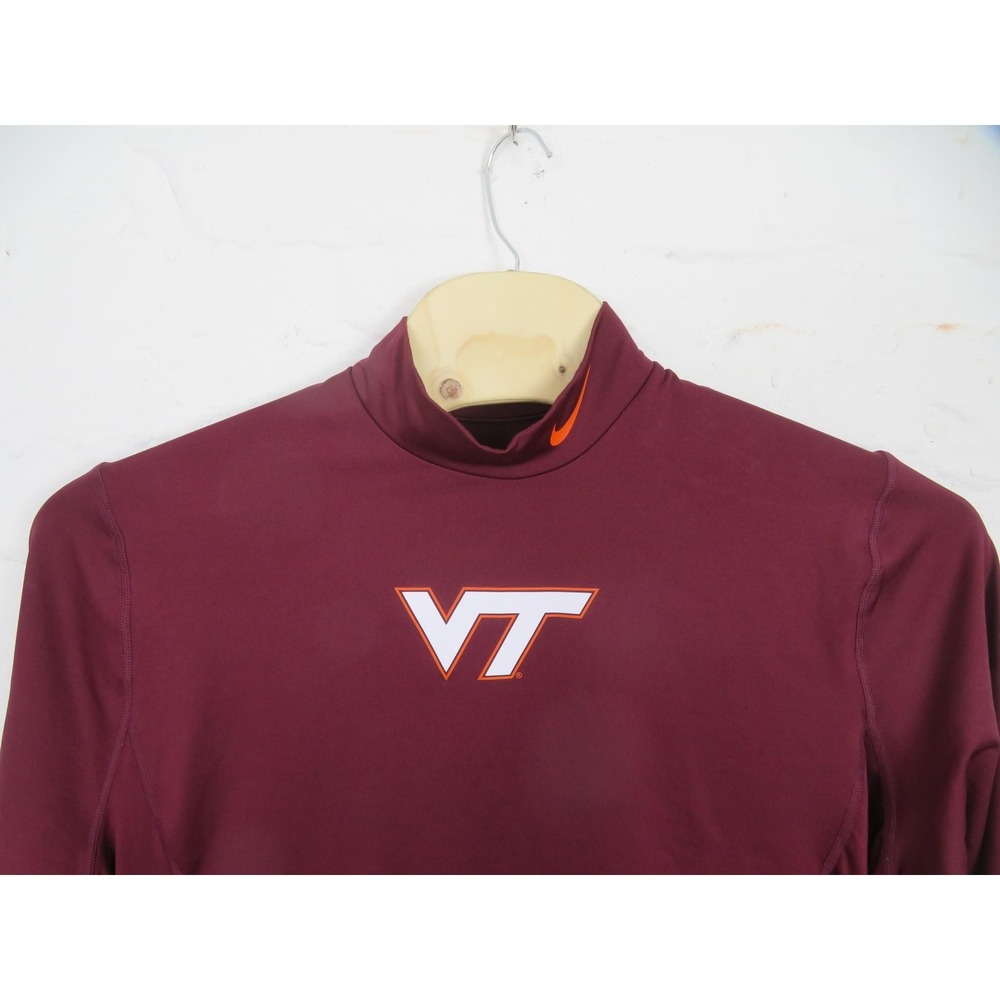 Virginia Tech Hokies Shirt Mens 2XL Red Nike Dri Fit Thermal Long Sleeve Warm - Picture 2 of 9